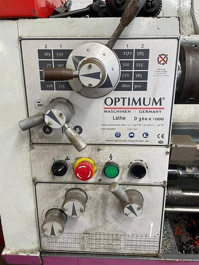 Used 2006 Optimum D360 x 1000 Manual Centre Lathe