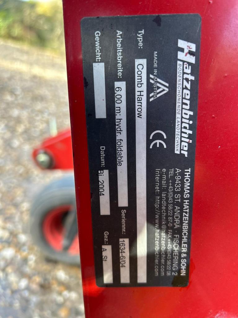 Used Opico 6m Grass Harrows