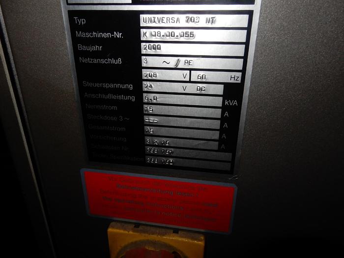Used 26" KALLFASS PACKAGING MACHINE MODEL UNIVERSA 703 NT