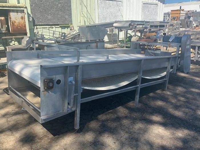 Used Stainless Steel Incline Feed Conveyor 48" Wide x 140" Long