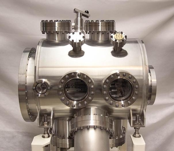 Used Vacuum Chamber Wafer Transfer System w/ Ports + Varian Triode Ion