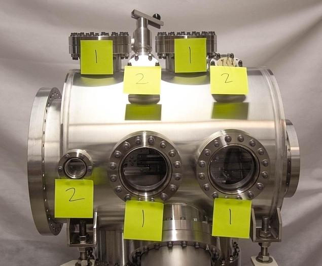 Used Vacuum Chamber Wafer Transfer System w/ Ports + Varian Triode Ion