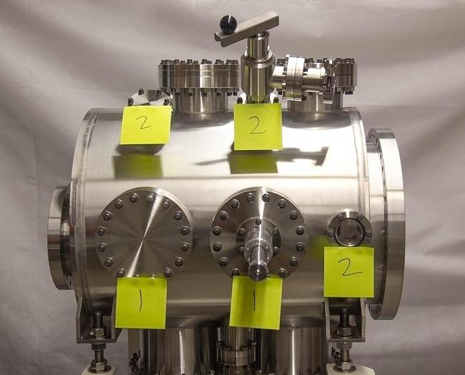 Used Vacuum Chamber Wafer Transfer System w/ Ports + Varian Triode Ion