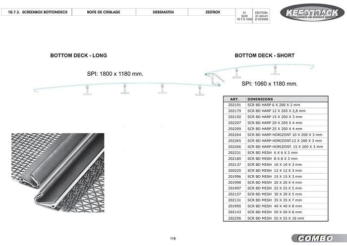 Used KEESTRACK COMBO SCREENS