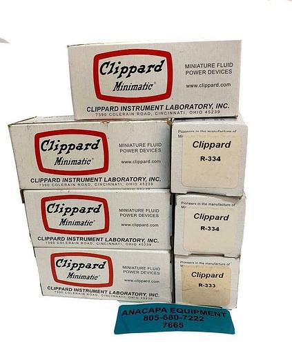 Clippard R-333 3-Way Minimatic Valve, R-334 3-Way Delay Valve NEW Lot of 7 (7665