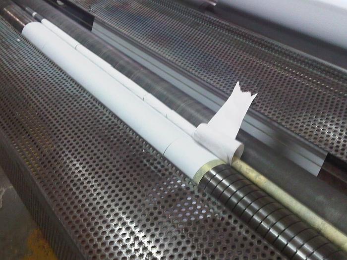 Used 53" (1.35M) LA MECCANICA TRL 1350 CASH ROLL SLITTER, 49" (1250MM) UNW 12" (300MM) REW