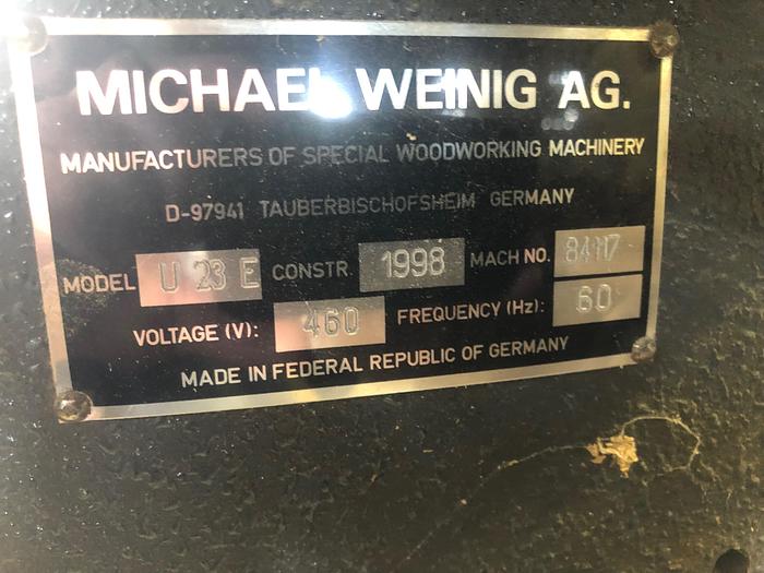 Used 1998 WEINIG MOULDER U23E Unimat
