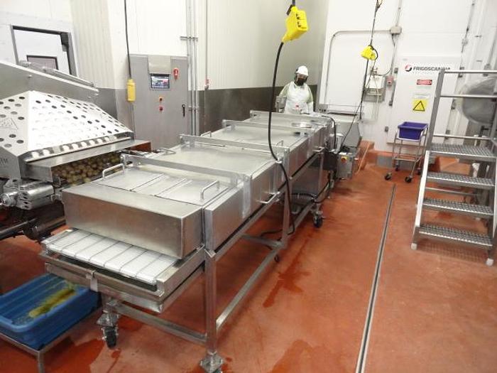 Used 2017 Unitherm Flame Grill System, Md #FG-24-8B & Jacob Schmidt Equilabration Conveyor, 24" x 8' FG-24-8B
