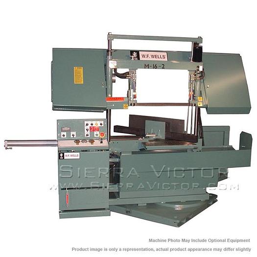 W.F. WELLS Twin Post Horizontal Miter Band Saw M-16-2
