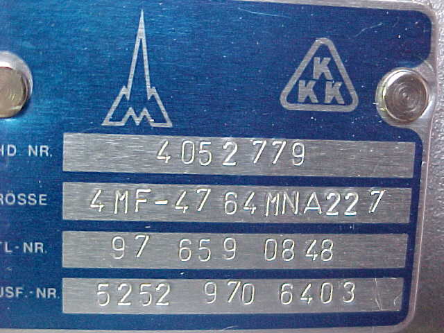 Used KKK 4MF-4764NDA227