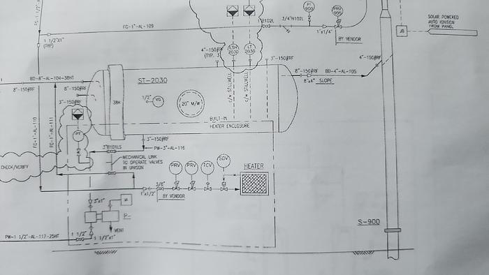 Used 100 BBL Double Wall 14.9 PSI 84" x 15' Flare KO