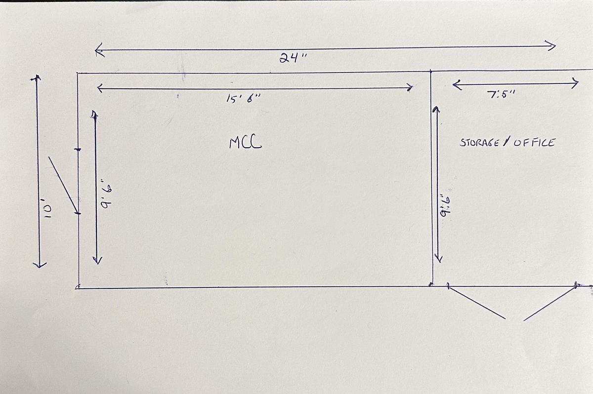 Used 10" W x 24' Long MCC Building with Storage/Office Space