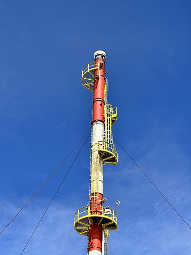 Used Questor 250 MMBtu/Hr. Guyed 48" x 165' Flare Stack Incinerator