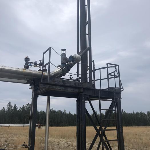 Used 8" x 4" x 40' Freestanding Dual Flare Stack