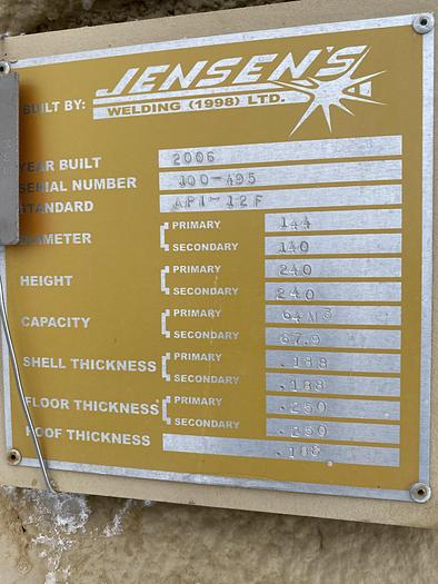 Used 400 BBL Double Wall EnviroVault Heated Insulated Internally Coated Tank