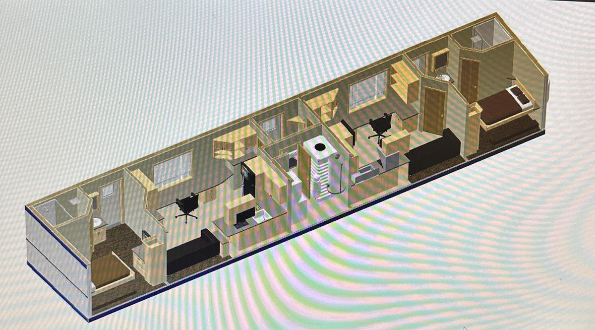 Used 12’ x 60’ Double Ender Engineer/Engineer (50/50) Site Building