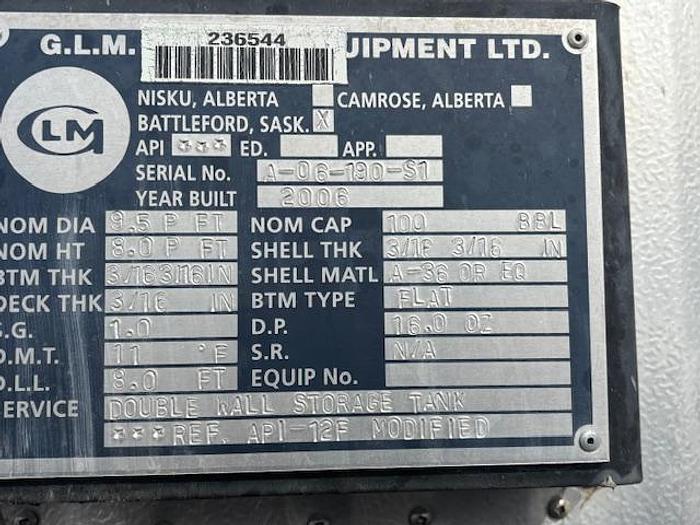 Used 100 BBL Double Wall Heated and Insulated Tank