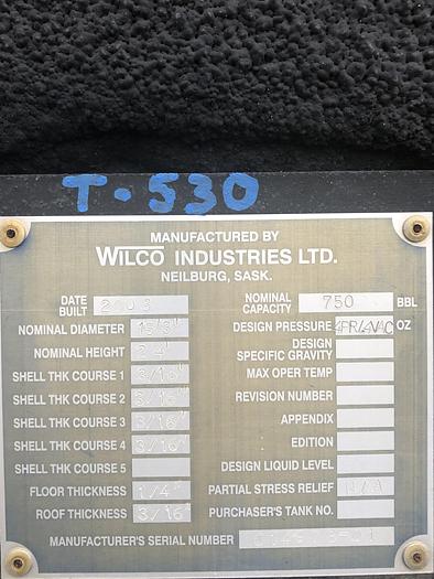 Used 750 BBL Insulated Tank