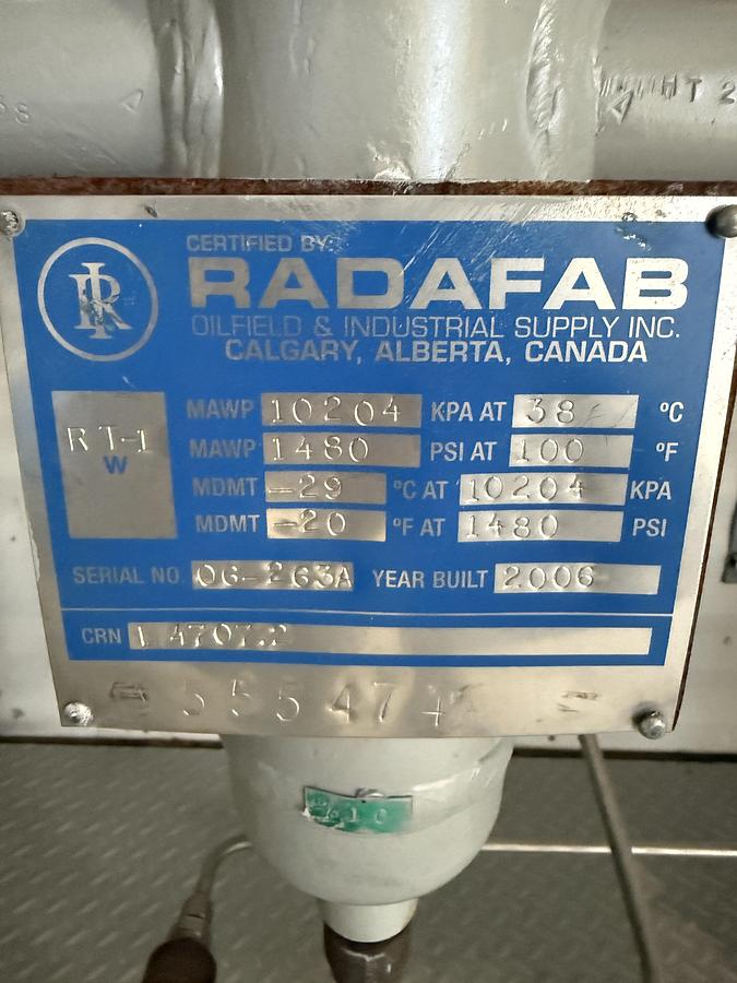 Refurbished 36" 1315 PSI Vertical Sour Separator - 16016