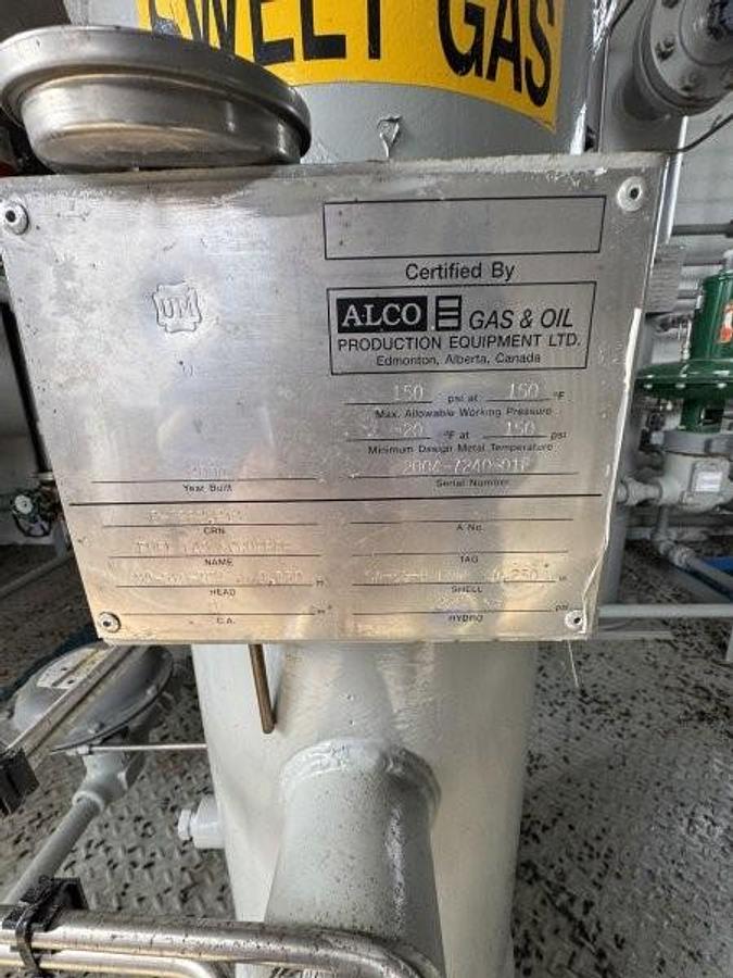 Used 24" 1415 PSI Sour 8 Tray Dehydrator