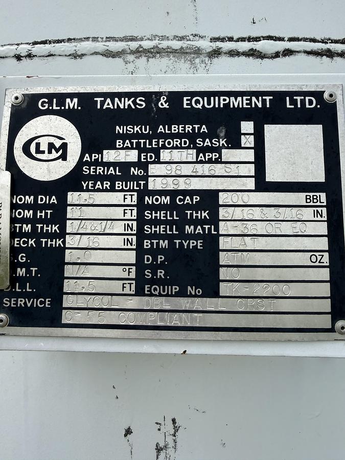 Used 200 BBL Double Wall Skidded Tank - 15696