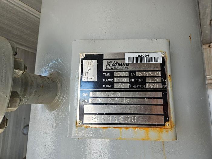 Used 24" x 20' 1440 PSI Sweetening Package