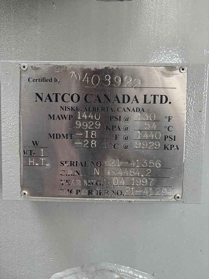 Refurbished 30" 1440 PSI Sour Vertical Separator Vessel