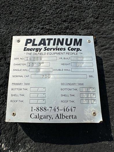 Used 750 BBL Insulated Tank