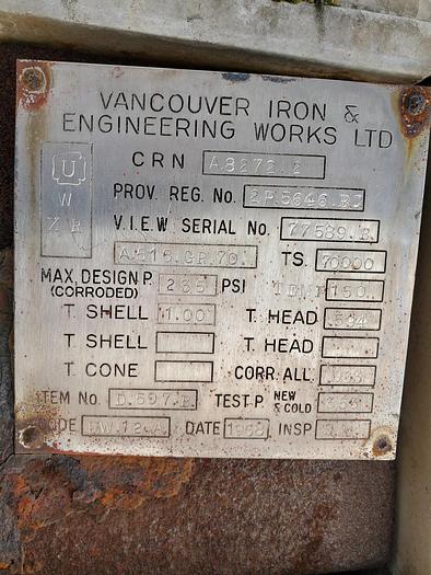 Used 81,364 Gallon 235 PSI Pressurized Storage Bullet