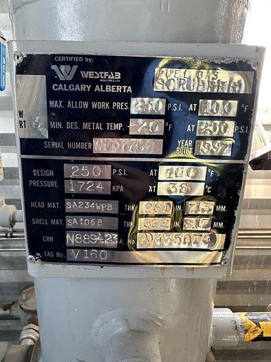 Used 36" x 10' 1480psi Sour Vertical Separator