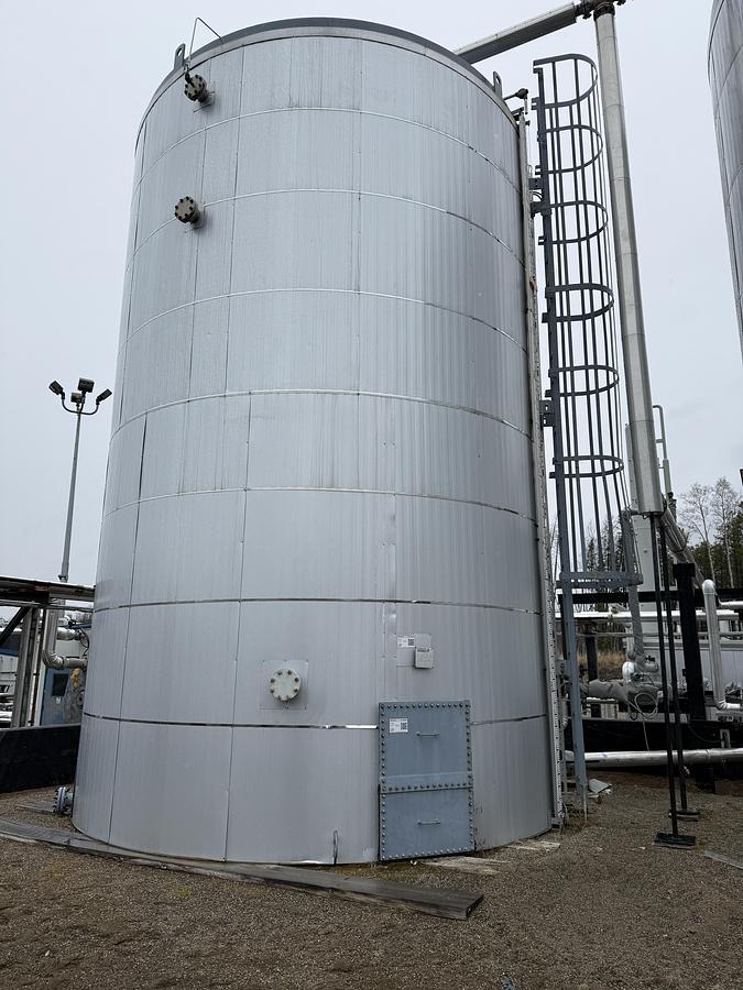 Used 750 BBL Internally Coated, Metal Clad Insulated Tank