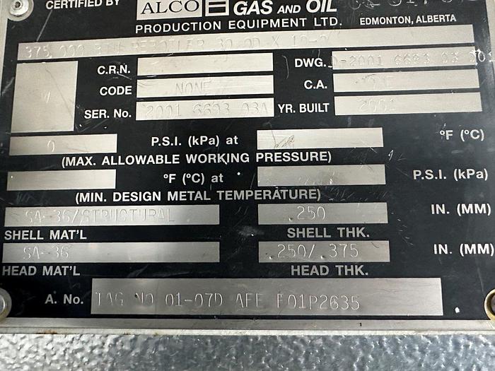 Used 24" x 30' 1440 PSI AB Sour 8 Tray Dehydrator