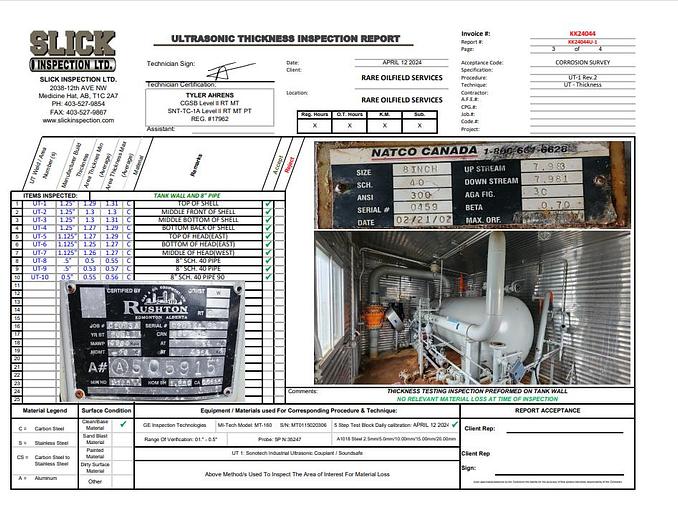 Used 60" 720 PSI Horizontal Sweet Separator Package