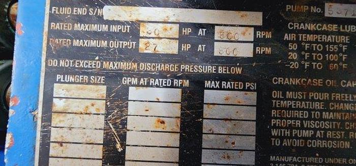 Used Triplex T30 pump package