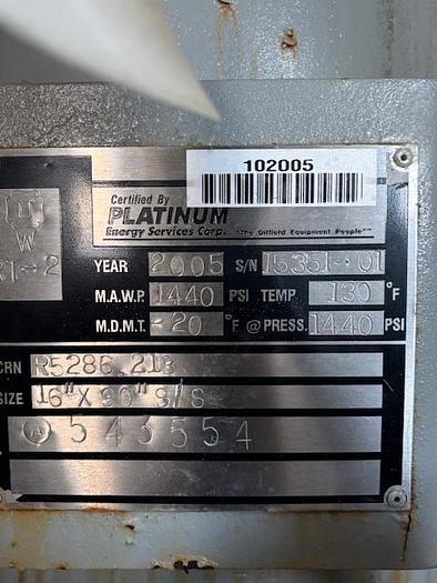 Used 24" x 20' 1440 PSI Sweetening Package