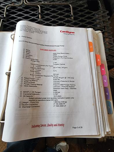 Used Dual Triplex Plunger Pump Package