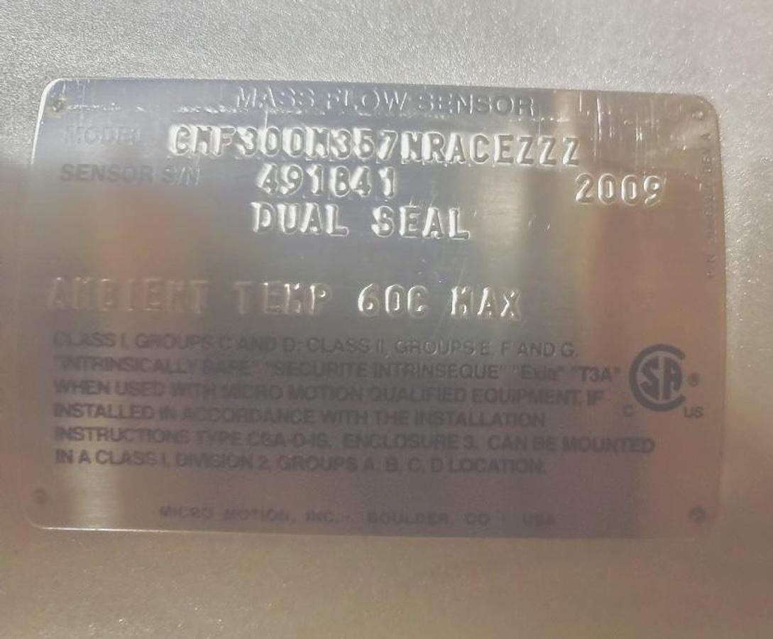 Micro Motion 3" 600 ANSI Coriolis Meter