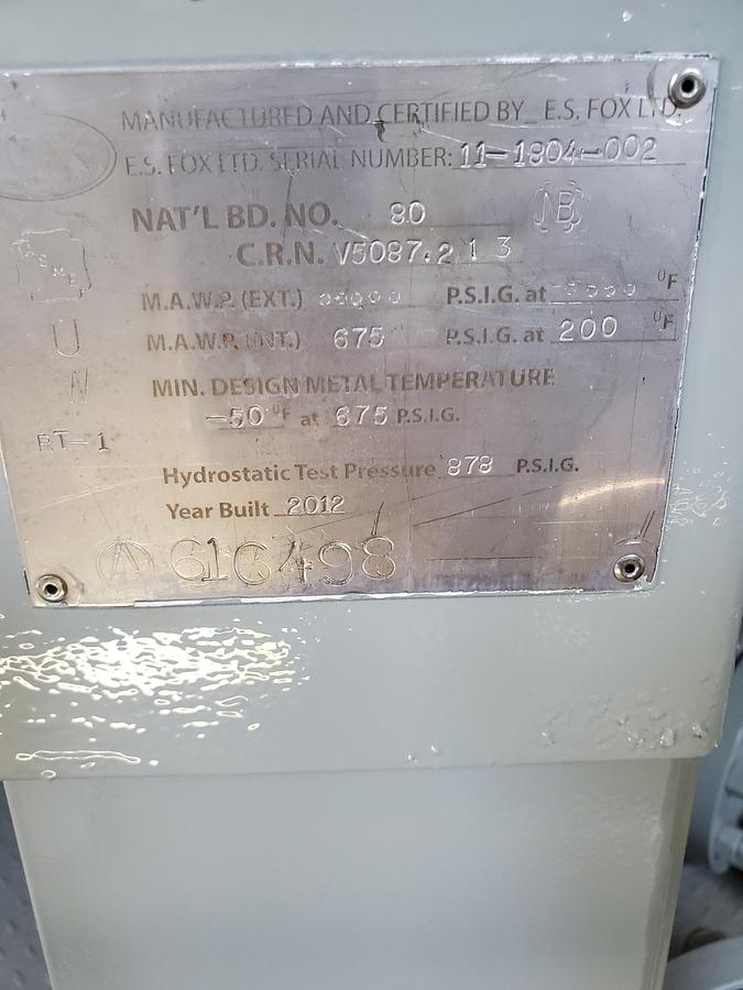 60" x 10' 675 PSI Sour Low Temp Separator Package #16236