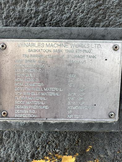 Used 750 BBL Insulated Tank