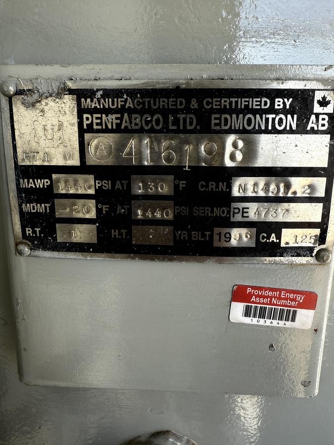 Refurbished 30" 1440 PSI Vertical AB Sour Separator - 15861