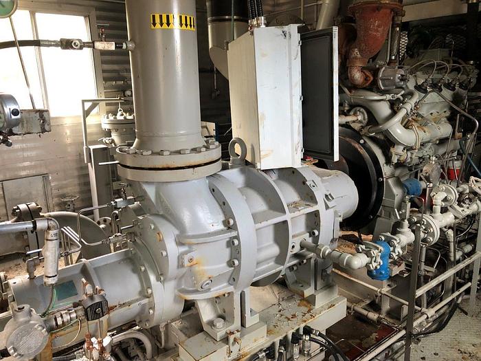 Used 400 HP Frick TDSH283L Screw Compressor w/ Cat 3408 Natural Gas Driver