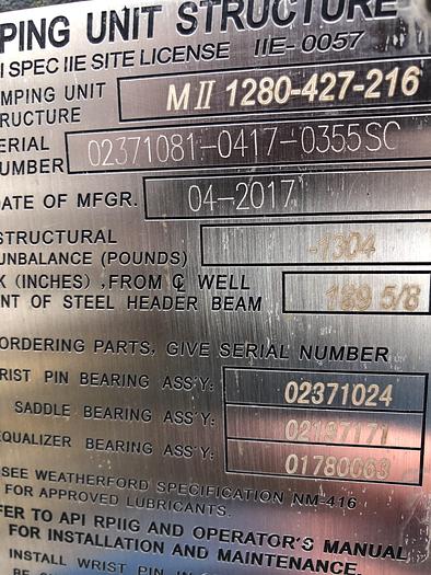 Used 1280-427-213 Weatherford Maximizer II Pumpjack