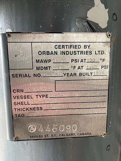 Used 16" 1440 PSI Vertical Separator Package w/Integral 100 Bbl Double Wall Fiberglass Tank