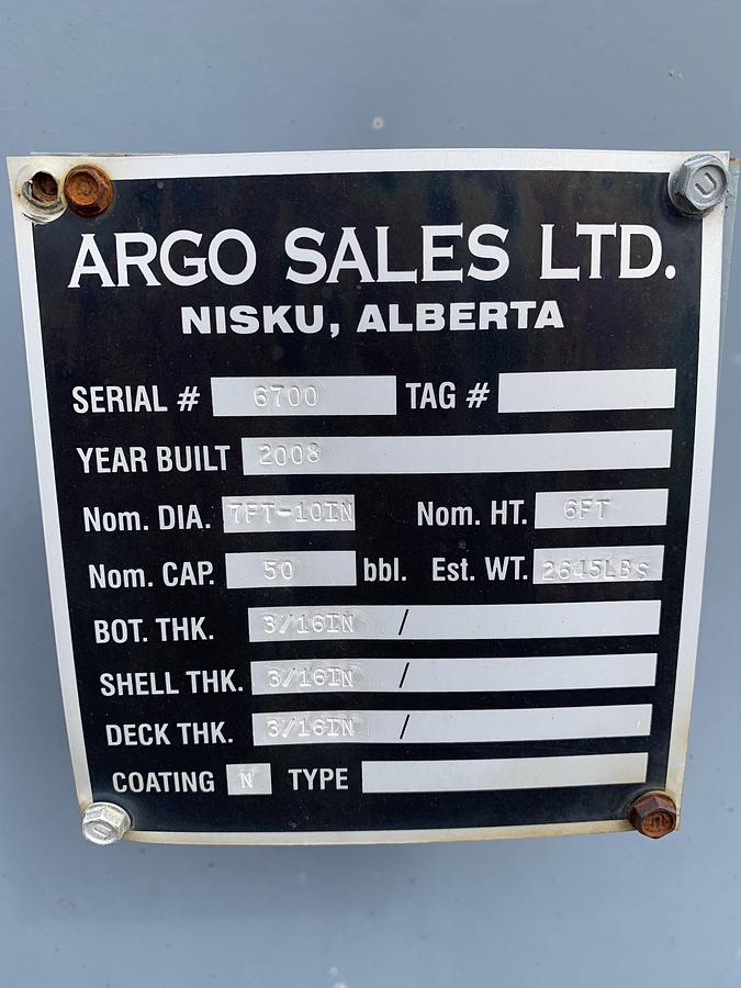 Used 50 BBL Pop Tank