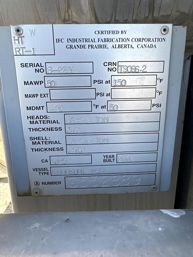 Used 50 BBL Sour 50 PSI FKOD