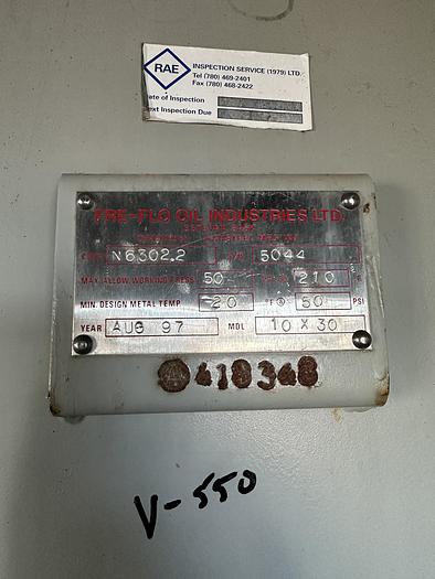 Used 10' x 50' 50 PSI Horizontal Treater