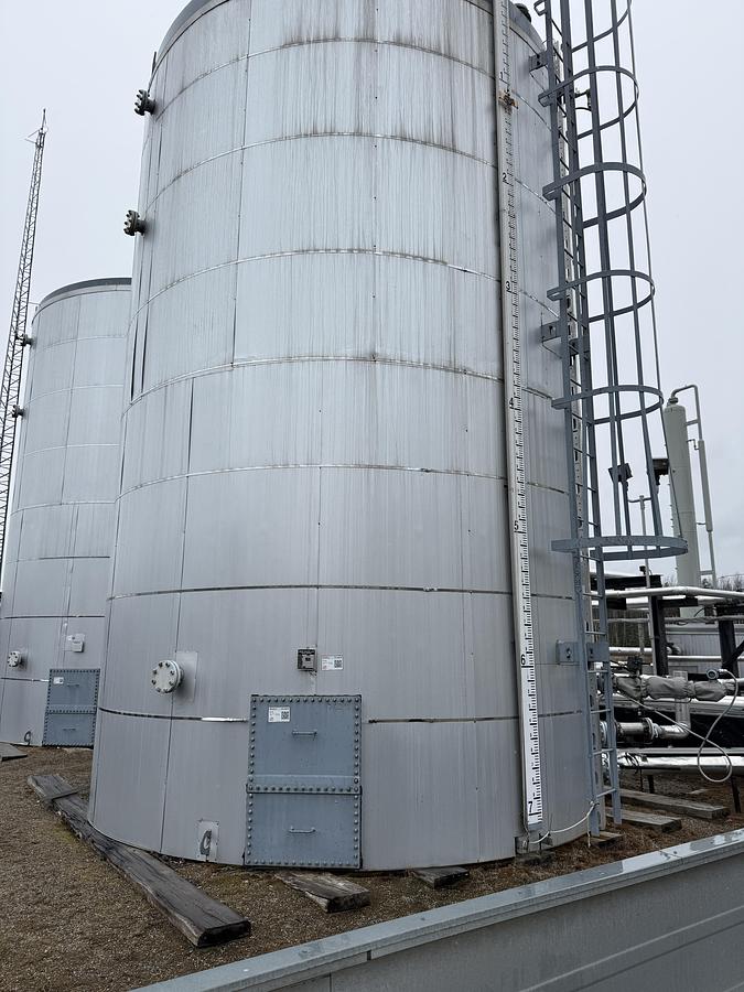 Used 750 BBL Internally Coated, Metal Clad Insulated Tank