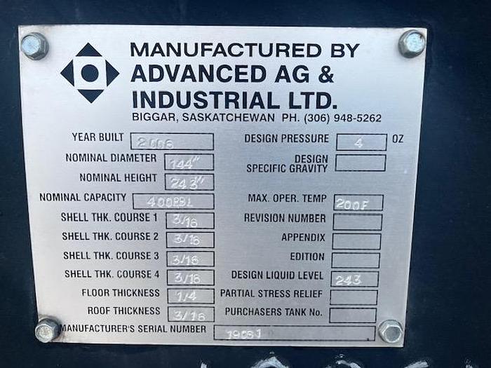 Used 400 BBL Double Wall Tank