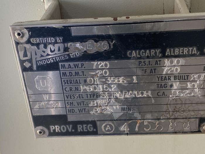 Used 42" x 12' 720 PSI Sweet Horizontal Separator Package