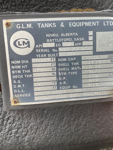 Used 1000 bbl. Insulated Sales Tank with firetube
